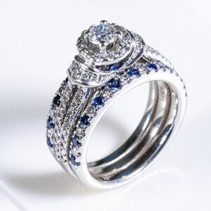 Vera Wang Love Collection Engagement Ring with 2 Wedding Bands